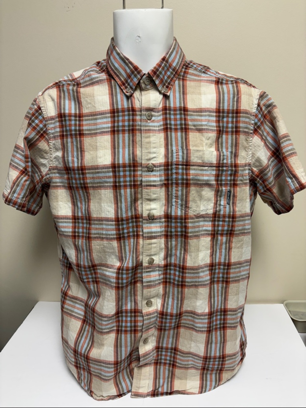 Eddie Bauer Plaid Short Sleeve Sz L